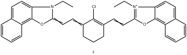 2-[(E)-2-(2-CHLORO-3-((E)-2-[3-ETHYLNAPHTHO[2,1-D][1,3]OXAZOL-2(3H)-YLIDENE]ETHYLIDENE)-1-CYCLOHEXEN-1-YL)ETHENYL]-3-ETHYLNAPHTHO[2,1-D][1,3]OXAZOL-3-IUM IODIDE Structure