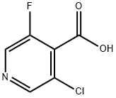 3-클로로-5-플루오로-4-피리딘카르복실산 구조식 이미지