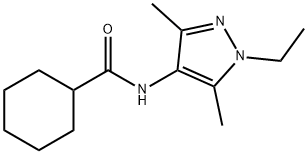 Cyclohexanecarboxamide, N-(1-ethyl-3,5-dimethyl-1H-pyrazol-4-yl)- (9CI) 구조식 이미지