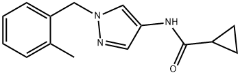 시클로프로판카르복스아미드,N-[1-[(2-메틸페닐)메틸]-1H-피라졸-4-일]- 구조식 이미지