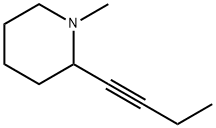 Piperidine, 2-(1-butynyl)-1-methyl- (9CI) Structure