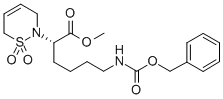 2H-1,2-THIAZINE-2-아세트산,3,6-DIHYDRO-ALPHA-[4-[[(페닐메톡시)카르보닐]아미노]부틸]-,메틸에스테르,1,1-이산화물,(알파스) 구조식 이미지