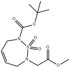 1,2,7-THIADIAZEPINE-2(3H)-아세트산,7-[(1,1-DIMETHYLETHOXY)CARBONYL]-6,7-DIHYDRO-,메틸에스테르,1,1-이산화물 구조식 이미지