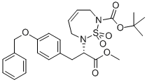 1,2,7-THIADIAZEPINE-2(3H)-ACETIC ACID, 7-[(1,1-DIMETHYLETHOXY)CARBONYL]-6,7-DIHYDRO-ALPHA-[[4-(PHENYLMETHOXY)PHENYL]METHYL]-, METHYL ESTER, 1,1-DIOXIDE, (ALPHAS) Structure