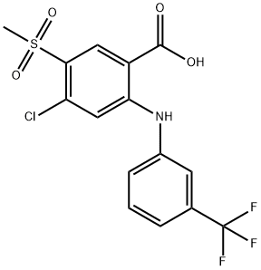 벤조산,4-클로로-5-(메틸술포닐)-2-[[3-(트리플루오로메틸)페닐]아미노]- 구조식 이미지