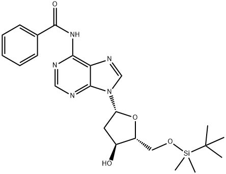 N6-BENZOYL-5'-O-TERT-BUTYLDIMETHYLSILYL-2'-DEOXYADENOSINE 구조식 이미지