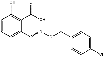 2-[[[(4-Chlorophenyl)methoxy]imino]methyl]-6-hydroxybenzoic acid Structure