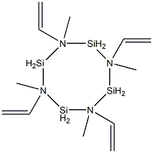 1,3,5,7-테트라메틸-1,3,5,7-테트라비닐사이클로테트라실라잔 구조식 이미지