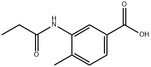 Benzoic acid, 4-methyl-3-[(1-oxopropyl)amino]- (9CI) Structure