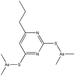 2,4-Bis[(dimethylarsino)thio]-6-propylpyrimidine Structure