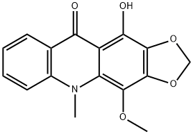 11-Hydroxy-4-methoxy-5-methyl-1,3-dioxolo[4,5-b]acridin-10(5H)-one 구조식 이미지
