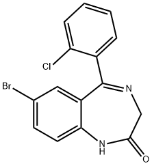 7-Bromo-5-(2-chlorophenyl)-1,3-dihydro-2H-1,4-Benzodiazepin-2-one 구조식 이미지