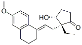[2R-[2alpha(E),3beta]]-2-[2-(3,4-dihydro-6-methoxy-1(2H)-naphthylidene)ethyl]-2-ethyl-3-hydroxycyclopentan-1-one  구조식 이미지