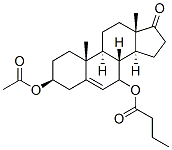 Androst-5-en-17-one, 3-(acetyloxy)-7-(1-oxobutoxy)-, (3beta)- (9CI) Structure