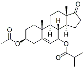 Androst-5-en-17-one, 3-(acetyloxy)-7-(2-methyl-1-oxopropoxy)-, (3beta)- (9CI) Structure