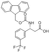 FMOC-(R)-3-AMINO-3-(3-TRIFLUOROMETHYL-PHENYL)-PROPIONIC ACID 구조식 이미지