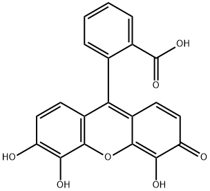 2-(4,5,6-Trihydroxy-3-oxo-3H-xanthen-9-yl)-benzoic acid 구조식 이미지