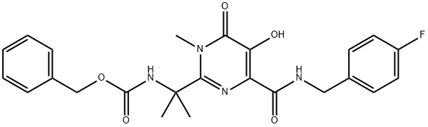 BENZYL [1-[4-[[(4-FLUOROBENZYL)AMINO]CARBONYL]-5-HYDROXY-1-METHYL-6-OXO-1,6-DIHYDROPYRIMIDIN-2-YL]-1-METHYLETHYL]CARBAMATE Structure