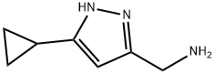 1-(5-사이클로프로필-1H-피라졸-3-일)메탄아민 구조식 이미지
