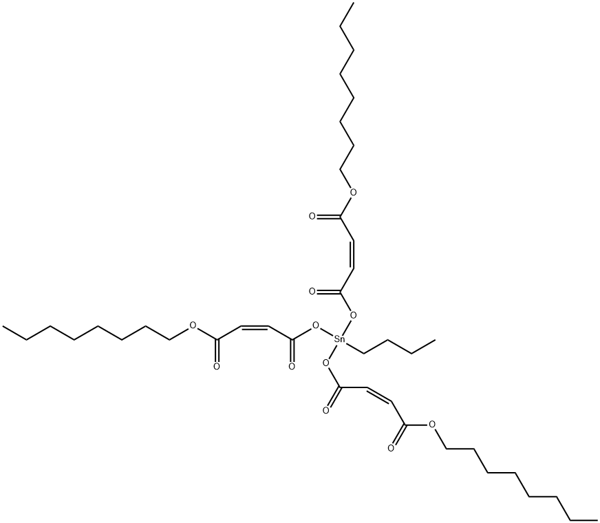 octyl (Z,Z,Z)-6-butyl-6-[[4-(octyloxy)-1,4-dioxobut-2-enyl]oxy]-4,8,11-trioxo-5,7,12-trioxa-6-stannaicosa-2,9-dienoate 구조식 이미지