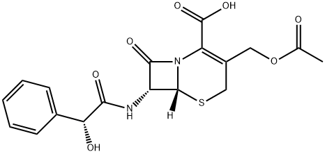 [6R-[6alpha,7beta(R*)]]-3-(acetoxymethyl)-7-(hydroxyphenylacetamido)-8-oxo-5-thia-1-azabicyclo[4.2.0]oct-2-ene-2-carboxylic acid Structure