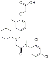 Acetic acid, 2-[4-[[cyclohexyl[2-[(2,4-dichlorophenyl)aMino]-2-oxoethyl]aMino]Methyl]-2-Methylphenoxy]- 구조식 이미지