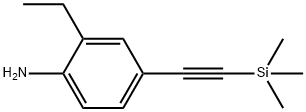 Benzenamine, 2-ethyl-4-[(trimethylsilyl)ethynyl]- (9CI) Structure