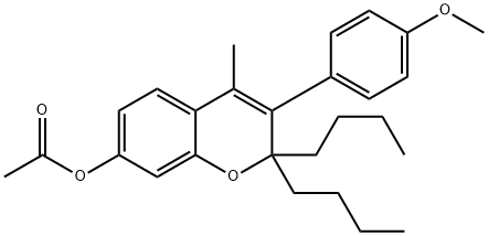 [2,2-dibutyl-3-(4-methoxyphenyl)-4-methyl-chromen-7-yl] acetate 구조식 이미지