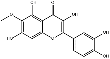 2-(3,4-dihydroxyphenyl)-3,5,7-trihydroxy-6-methoxy-4-benzopyrone  Structure