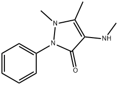 1,2-dihydro-1,5-dimethyl-4-(methylamino)-2-phenyl-3H-pyrazol-3-one  구조식 이미지