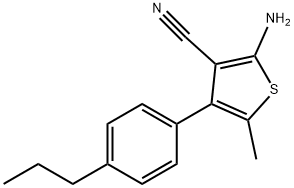 2-AMINO-5-METHYL-4-(4-PROPYLPHENYL)THIOPHENE-3-CARBONITRILE 구조식 이미지