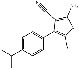 2-AMINO-4-(4-ISOPROPYLPHENYL)-5-METHYLTHIOPHENE-3-CARBONITRILE 구조식 이미지