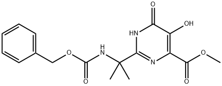 4-피리미딘카르복실산,1,6-디히드로-5-히드록시-2-[1-메틸-1-[[(페닐메톡시)카르보닐]아미노]에틸]-6-옥소-,메틸에스테르 구조식 이미지