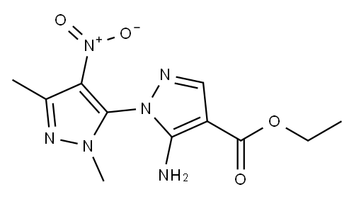 ETHYL 5-AMINO-1-(1,3-DIMETHYL-4-NITROPYRAZOL-5-YL)PYRAZOLE-4-CARBOXYLATE Structure