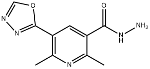 3-Pyridinecarboxylicacid,2,6-dimethyl-5-(1,3,4-oxadiazol-2-yl)-,hydrazide(9CI) Structure