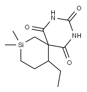 1-ethyl-4,4-dimethyl-8,10-diaza-4-silaspiro[5.5]undecane-7,9,11-trione Structure