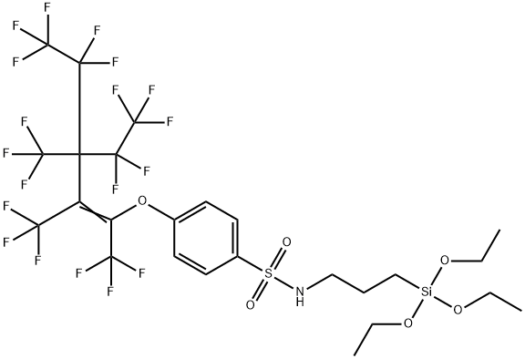 p-[[4,4,5,5,5-pentafluoro-3-(pentafluoroethyl)-1,2,3-tris(trifluoromethyl)pent-1-enyl]oxy]-N-[3-(triethoxysilyl)propyl]benzenesulphonamide Structure