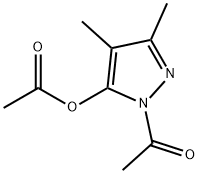Acetic acid (1-acetyl-3,4-dimethyl-1H-pyrazol-5-yl) ester 구조식 이미지