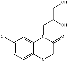 6-Chloro-4-(2,3-dihydroxypropyl)-2H-1,4-benzoxazin-3(4H)-one 구조식 이미지
