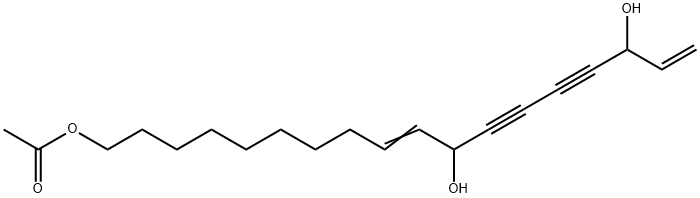 9,17-октадекадиен-12,14-диин-1,11,16-триол-1-ацетат структурированное изображение