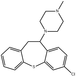 7-Chloro-10,11-dihydro-10-(4-methylpiperazino)dibenzo[b,f]thiepin Structure