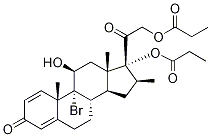(11β,16β)-9-BroMo-11-hydroxy-16-Methyl-17,21-bis(1-oxopropoxy)pregna-1,4-diene-3,20-dione 구조식 이미지