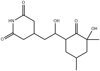4-[2-Hydroxy-2-(3-hydroxy-3,5-dimethyl-2-oxocyclohexyl)ethyl]-2,6-piperidinedione 구조식 이미지