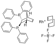 (2R,3R)-(-)-2,3-Bis(diphenylphosphino)bicyclo[2.2.1]hept-5-ene(1,5-cyclooctadiene)rhodium(I)tetrafluoroborate,min.97%(R,R)-NORPHOS-Rh Structure