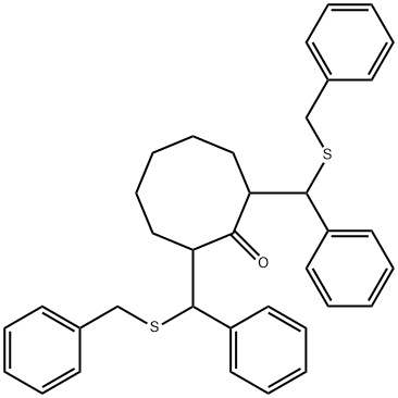 2,8-Bis((alpha-benzylthio)benzyl)cyclooctanone Structure