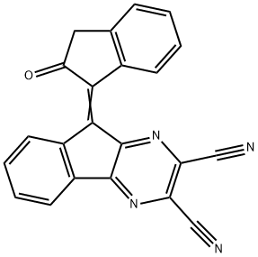 9-(2,3-Dihydro-2-oxo-1H-inden-1-ylidene)-9H-indeno[1,2-b]pyrazine-2,3-dicarbonitrile 구조식 이미지