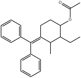4-(Diphenylmethylene)-2-ethyl-3-methylcyclohexanol acetate Structure