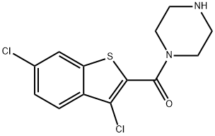 1-[(3,6-DICHLORO-1-BENZOTHIEN-2-YL)CARBONYL]PIPERAZINE Structure