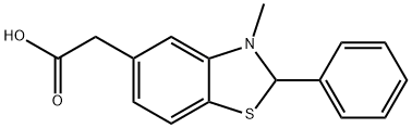 2,3-디히드로-3-메틸-2-페닐-5-벤조티아졸아세트산 구조식 이미지