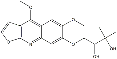 (+)-1-[(4,6-Dimethoxyfuro[2,3-b]quinolin-7-yl)oxy]-3-methyl-2,3-butanediol 구조식 이미지